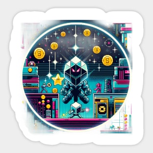 Pixel Pinnacle Arcade Sticker